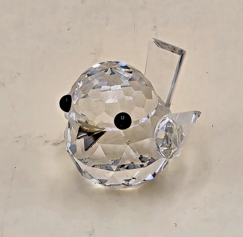 Swarovski Silver Crystal Mini Baby Chick 010030 Rhodium Beak Retired Block SC